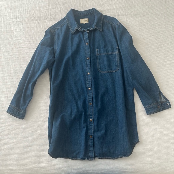 Sezane Denim Dress Size 4 - Picture 4 of 6